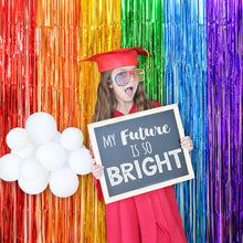 LOLStar Rainbow Foil Fringe Curtains, 2 Pack Rainbow Party Decorations 1 x 2 m Tinsel Metallic Streamers Holiday Photo Booth Props Backdrop for Birthday Wedding Engagement Bridal Shower Unicorn