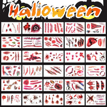 30 Sheets Halloween Tattoo Stickers Temporary Tattoos, Zombie Makeup Fake Tattoo Stickers for Women Men Halloween Party Clown Horror Makeup Stickers