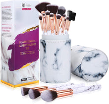 Makeup Brushes DUAIU Makeup Brush Set Professional 15-Piece Marble Make Up Brushes for Foundation Brush Powder Concealers and Eyeshadow Brush with Exquisite Marble Bucket Gift Box