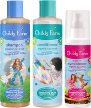 Childs Farm, Kids Hair Coco-Nourish Regime Bundle, Shampoo 250ml, Conditioner 250ml and Leave-in Conditioner 125ml, Dry, Curly and Coily Hair