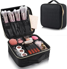 Adakieya Makeup Bag Travel Make up Organiser Bag Storage Vanity Case for Women Makeup Box Cosmetic Bags with Compartments For Indoor ,Outdoor, Black