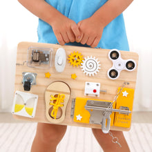 Jumble Dream Wooden Busy Board for Toddlers - Montessori Sensory Activity Board - Educational & Fidget Board with Locks, Spinners & More - Travel Toy for Autism & ADHD - Baby Busy Board for Ages 1-4