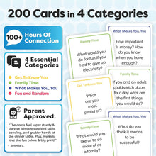 200 Family Conversation Cards - Put Down The Phones & Connect with Family - Get to Know Each Other Better with Meaningful Talk - Let Kids Express Themselves, Great for Dinner Table & Road Trips