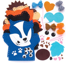 Baker Ross AR637 Woodland Animal Hand Puppet Sewing Kits (Pack of 4) for Kids Arts and Crafts