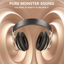 Rebocico Bluetooth Headphones Over Ear, 6 EQ Modes Wireless Headphones Over Ear,65 Hours Playtime Foldable Lightweight Wireless Headphones,with Built-in HD Mic, FM, SD/TF for PC/HomeBlack & Gold
