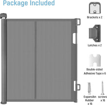 Retractable Baby Gate, Upgraded Pet Gate with Fiberglass, Extends to 140 cm Wide, 84 cm Tall, Mesh Dog Gate for Stairs, Indoors, Outdoors and Hallways, Grey