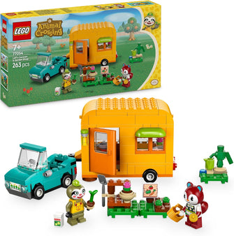 LEGO Animal Crossing Leifs Caravan & Garden Shop, Pretend Play Vehicle Building Set with Car Toy for 7 Plus Year Old Girls & Boys, Kids' Birthday Gift Idea 77054