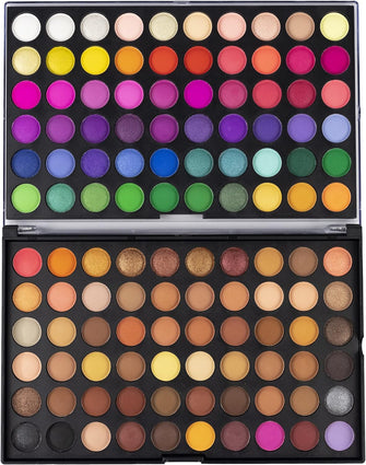 LaRoc Fusions 120 Colours Eyeshadow Palette Makeup Set  Pigmented Shimmer Matte, Glitter and Metallic Eyeshadow Set Makeup Palette  MUA Blendable Matte and Nude Shades Eye Shadow Set