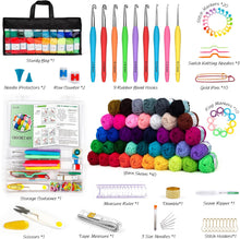 INSCRAFT Crochet Yarns Kit for Beginners Adults, 40 Acrylic Yarns Set for Crocheting, 1600 Yards Knitting Yarn Bag Kit, 73PCS Crochet Accessories Set Including Ergonomic Hooks, Knitting Needles
