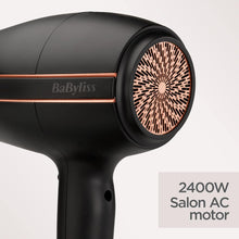 BaByliss Super Power 2400W Hair Dryer, Salon AC Professional motor, Strong fast drying airflow Black