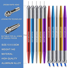 Microblading Pens 10 Piece Light Manual Tattoo Eyebrow Pens For Permanent Makeup Supplies Durable Aluminum Pen With Lock-Pin Tech 10Pcs Tattoo Microblading Pen