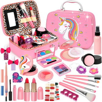 Flybay Kids Makeup Sets for Girls, Washable Girls Make Up Set, Real Makeup Set for Kids Girls Toys Presents, Childrens Makeup Sets Kids Toys Christmas Birthday Gifts for Girls Age 4 5 6 7 8 9 Year Old