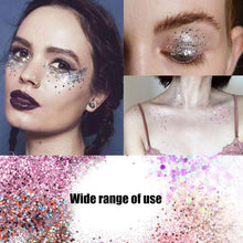 DazSpirit 12pcs Chunky Glitter for Face, Body, and Hair, Glitter Festival Makeup Set - Safe for Body Hair Nail Eye Beauty Makeup Art Decorative for Festival Party Christmas Craft