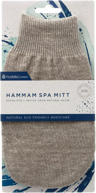 Hydra London Linen Hammam Exfoliating Spa Mitt. Exfoliate and Scrub away Dead Skin Cells to reveal super smooth, radiant skin.