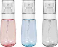 Fine Mist Spray Bottle Refillable Travel Clear Container, Plastic Empty Makeup Water Bottles Sprayer with Air Press Pump 60ml/2oz for Toiletry Cosmetic Skincare Cleaning 3 Pack