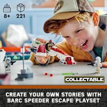 LEGO Star Wars BARC Speeder Escape Set, The Mandalorian Building Toy for Kids, Bike with Sidecar Includes Characters Kelleran Beq and Grogu, Gift for 8 Plus Year Old Boys, Girls and Fans 75378