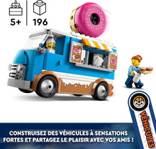 LEGO City Donut Truck Toy with 2 Minifigures - Creative Building Toys for 5+ Year Old Boys & Girls - Mobile Food Stand with Accessories - Fun Gift Ideas for Birthdays & Holidays - 60452