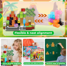 Magnetic Blocks, 100Pcs Dinosaur Magnetic Set Magnetic Building Blocks Magnetic Toys for Montessori Toddler Valentine's Day Birthday Gifts - STEM Sensory Toys for 3 4 5 6 7 8 9 10 Year Old Boys