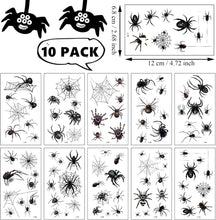 Adisno 10 Sheets Spider Web Makeup Stickers, Halloween Makeup Tattoo, Spider Web Face Temporary Tattoo for Halloween Masquerade Carnival Party Punk Gift