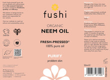 Fushi Organic Neem Oil, Virgin & Fresh-Pressed, Extracted from the Neem Tree, Best for Itchy Scalp, Skin Redness & Irritated Skin, Ethical & Vegan, Manufactured in UK, 50 ml