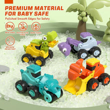Lehoo Castle Toys for 1 2 3 Year Old Boys, Dinosaur Toys for Boys Construction Toys, Gifts for 1 Year Old Boy Pull Back Cars, Press and Go Toy Cars, Friction Powered Truck Toy