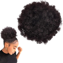 NICENEEDED Big Afro Puff Drawstring Ponytail, Short Synthetic Afro High Puff Pony tail for Black Women and Girls, Adjustable Draw String Curly Wig Faux for Hair Decoration