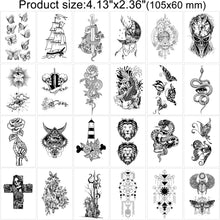 HOWAF 52 Sheets Black Tiny Temporary Tattoos for Women Men Kids Arm Neck Fake Tattoos Waterproof Butterfly Stickers Skull Snake Tattoo Stickers Realistic Temporary Tattoo Sticker Set Body Art Sticker