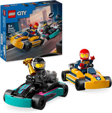 LEGO City Go-Karts and Race Drivers, Racing Vehicle Toy Playset for 5 Plus Year Old Boys, Girls and Fans of Race Car Toys with 2 Driver Minifigures, Small Gift for Preschool Kids 60400