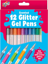 Galt 12 Glitter Gel Pens - Childrens Scented Colourful Metallic Gel Pens Kit, Arts and Crafts for Kids - Multicolour Sparkly and Glittery Pen Set for Colouring, Writing and Drawing - Ages 6 Years Plus