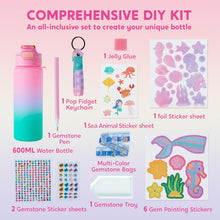 Klever Kits Kids Water Bottle Decoration,Arts and Craft Kits for Kids,Decorate Your Own Water Bottle Kit for Girls Age 6 7 8 9 10 11 12,Mermaid Diamond Painting Crafts,Girls Birthday Presents