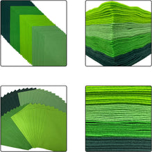 Craft Felt Fabric, 20x30cm Felt for Crafts, 4 Colours 40 Pieces Colour Felt Sheets for DIY Decorations and Party Projects (Green Series)