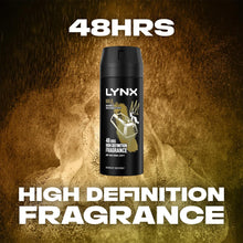 Lynx Gold Bodyspray pack of 6 48 hours of odour-busting zinc tech oud wood & fresh vanilla deodorant 150 ml