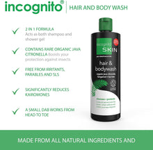 Incognito Java Citronella Hair Body Wash 200ml - Insect and Mosquito Repellent - Nourishes and Promotes Healthy Strong Hair and Skin - Reduces Dandruff Head Lice - Suitable For Both Men and Women