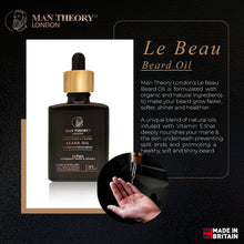 Man Theory London Beard Oil Leave in Conditioner  Vegan  Paraben Free  Finest Ingredients - Oils from Jojoba, Castor, Pomegranate, Grapeseed  Vanilla Fragrance