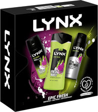 LYNX Epic Fresh Trio bodywash, body spray & anti-perspirant, 3 piece Gift Set him, perfect for his daily routine