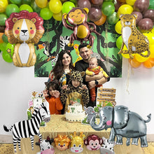 Jungle Safari Animals Balloons, Jungle Safari Theme Birthday Party Decorations, Lions Zebra Elephant Monkey Leopard Foil Balloons for Kids Boys Wild One Zoo Birthday Baby Shower Party Decor Supplies