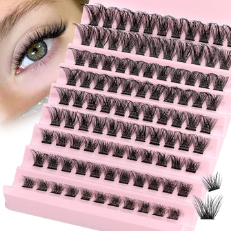 Lash Clusters 108Pcs DIY Eyelash Extenisons Natural Look Wispy Lashes 8-16MM D Curl Reusable Individual at Home Fluffy Extensions by JIMIRE