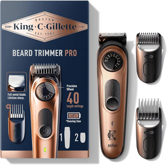 King C. Gillette Men's Beard Trimmer PRO with Precision Wheel for 40 Beard Lengths