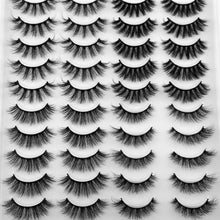 JIMIRE 20 Pairs False Eyelashes 4 Styles Fluffy Eyelashes Pack 3D Volume Faux Mink Lashes Packs