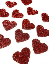 50 x Red Glitter love hearts confetti/table confetti, Anniversary, Valentines day decorations