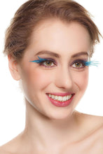 Dorisue Eyelashes Sexy Blue Point Peacock Prints Volume Feather eyelashes Extra extension false eye Makeup Blue Color One Pair