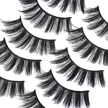 3D False Eyelashes, Faux Mink Fake Eyelash 15 Pairs Handmade Dramatic Thick Crossed Cluster Strip Lashes Black Nature Fluffy Long Soft Reusable for Makeup Party Wedding 5 Styles