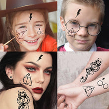 Moheer 20 PCS Halloween Death Eater Tattoos For Kids Women Men, Dark Mark Mamba Skull Snake Tattoo Sticker Adult, Fake Magic Lightning Bolt Scar Tattoos Halloween Makeup Costume Rave Party Accessories