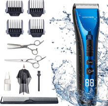 Barberboss Professional Hair Trimmer, Beard Trimmer, Shaver for Men & Boys, Waterproof, Cordless, Rechargeable Hair Trimmer, LED Display, Three Speed Adjustment, QR-2081