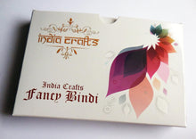 India Crafts  12 Packs- Multicolored longound Bindis Forehead Tika Face Jewels