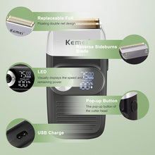 Kemei Foil Shaver for Men Electric Razor with Bald Trimming Cordless Electric Shavers with LED Display