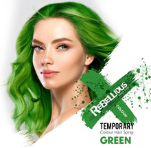 Hair Colour Spray 125ml temporary hair colour spray made in UK - ultimate coloured hair spray wash out kids & adults (Green)