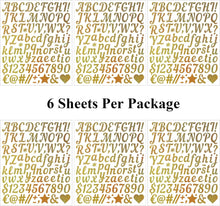 1 Inch Small Self Adhesive Vinyl Letter Number Symbol Stickers Kit,528 Pieces Alphabet Number Stickers for Mailbox, Water Bottle, Scrapbook, Notebook - Gold