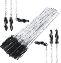 Eyelash Brush Pack of 50 - Bendable, Lightweight Disposable Mascara Wands - 10cm Long Eyelash Spoolies for Lash Extensions, Eyebrows Contouring and Makeup - Black