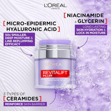 L'Oreal Paris Revitalift Filler Plumping Water-Cream with Micro-Epidermic Hyaluronic Acid, Multi-Layer Skin Hydration, Smooths and Re-Plumps Wrinklesm, 50 ml